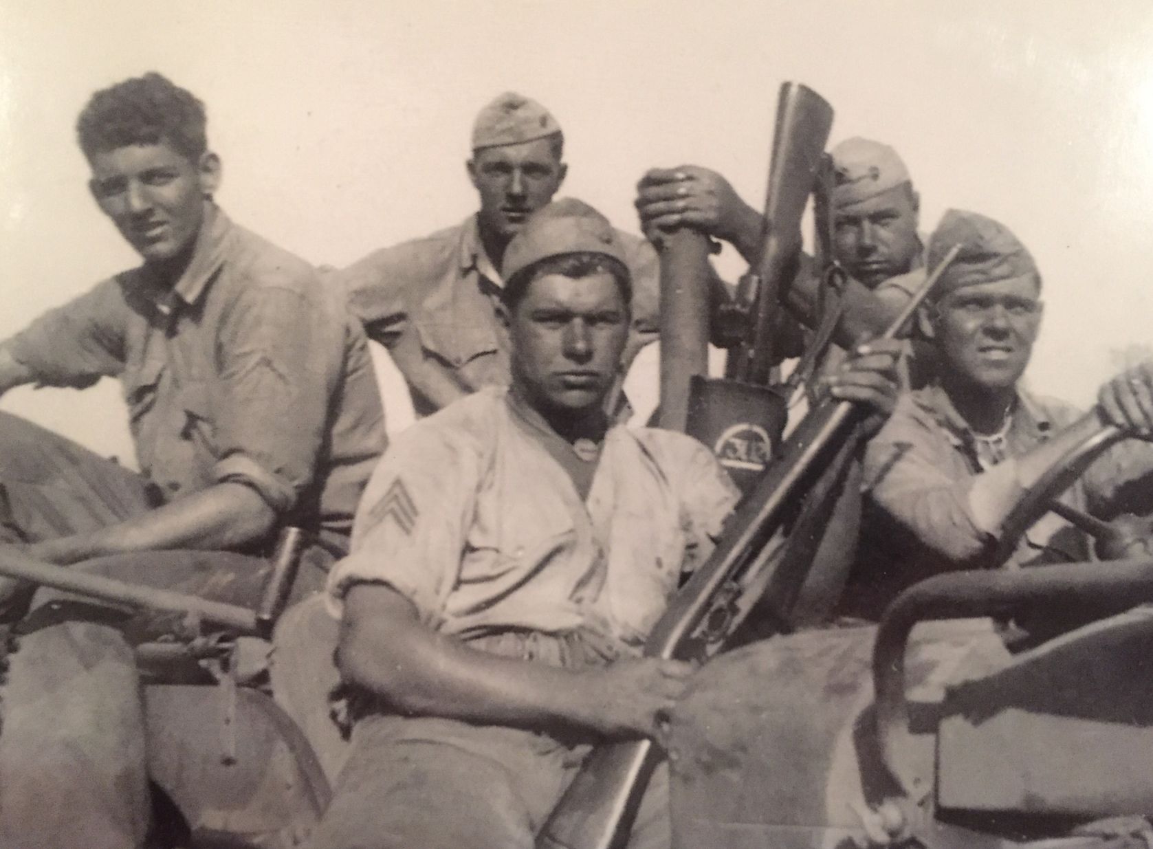 Charles Kohler (center) and anti-tank crew